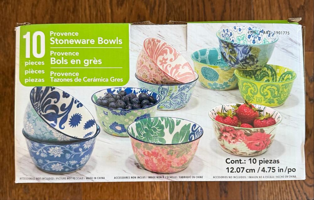 10pc set Provence Stoneware Bowls Ceramic
